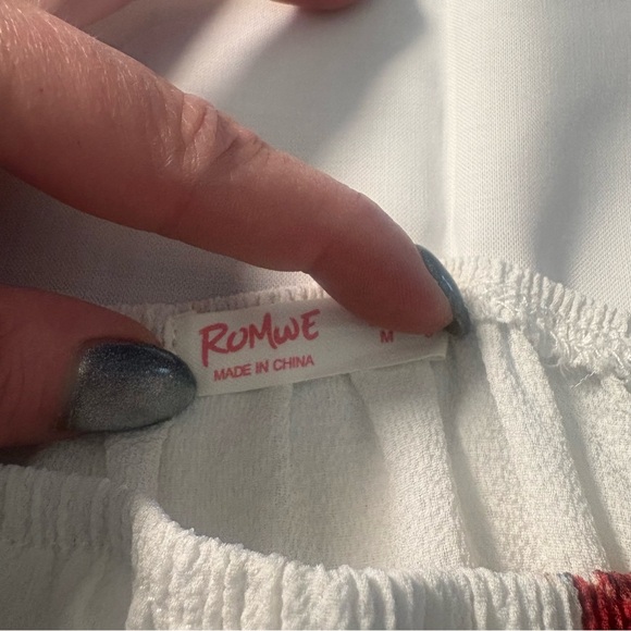 Romwe Cottagecore Off Shoulder Floral Dress Peasant Boho Mini Ivory M - Picture 3 of 11